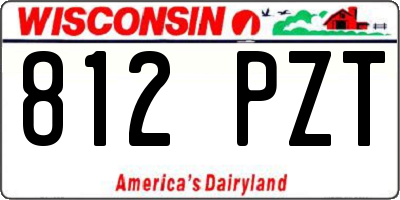 WI license plate 812PZT