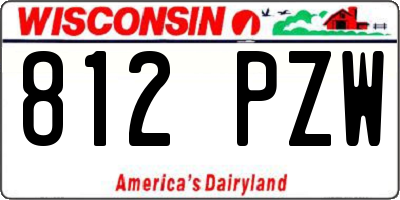 WI license plate 812PZW