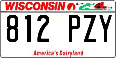 WI license plate 812PZY