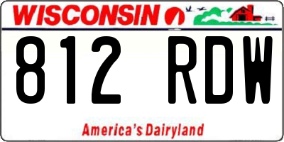 WI license plate 812RDW