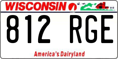 WI license plate 812RGE