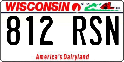WI license plate 812RSN