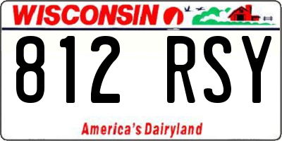 WI license plate 812RSY