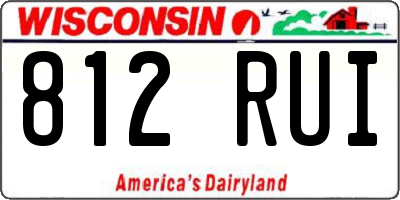 WI license plate 812RUI