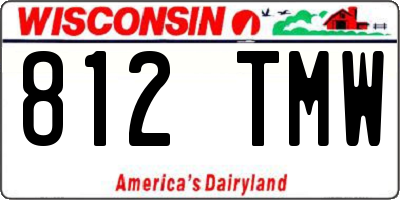 WI license plate 812TMW