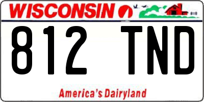 WI license plate 812TND