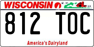 WI license plate 812TOC