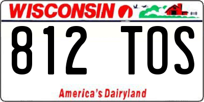 WI license plate 812TOS