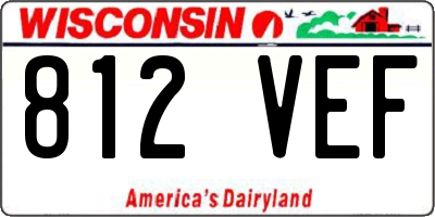 WI license plate 812VEF