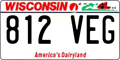 WI license plate 812VEG