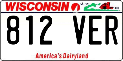 WI license plate 812VER