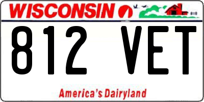 WI license plate 812VET