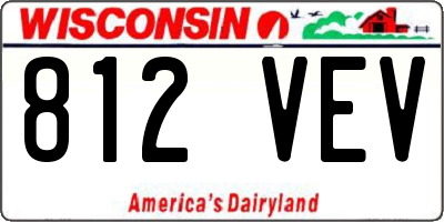 WI license plate 812VEV
