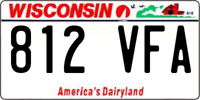 WI license plate 812VFA