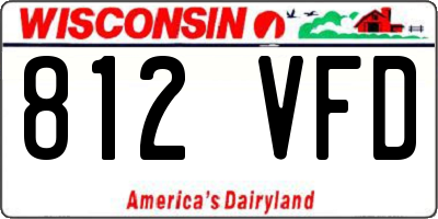 WI license plate 812VFD