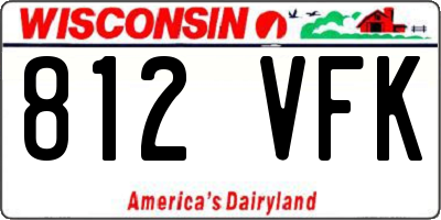 WI license plate 812VFK