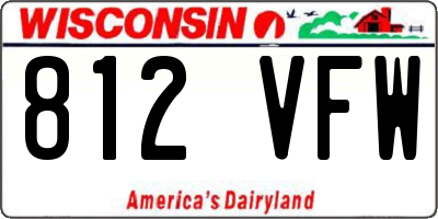 WI license plate 812VFW
