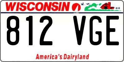 WI license plate 812VGE