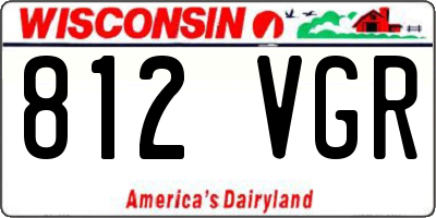 WI license plate 812VGR