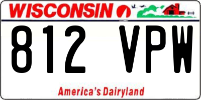 WI license plate 812VPW