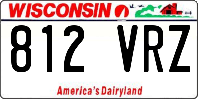 WI license plate 812VRZ