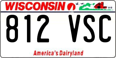 WI license plate 812VSC