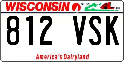 WI license plate 812VSK
