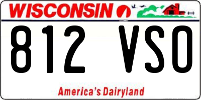 WI license plate 812VSO
