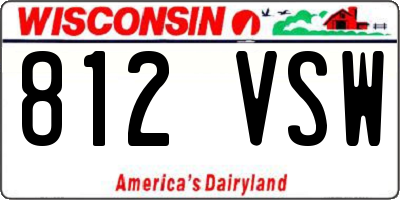 WI license plate 812VSW