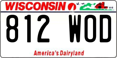 WI license plate 812WOD
