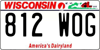 WI license plate 812WOG