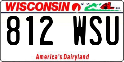 WI license plate 812WSU