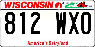 WI license plate 812WXO