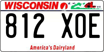 WI license plate 812XOE