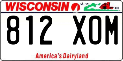 WI license plate 812XOM
