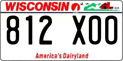 WI license plate 812XOO