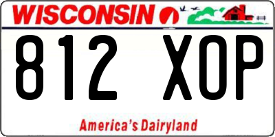 WI license plate 812XOP