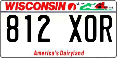 WI license plate 812XOR
