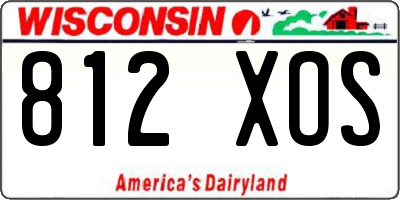 WI license plate 812XOS