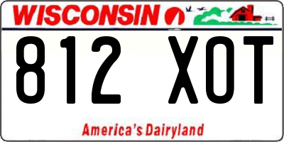 WI license plate 812XOT