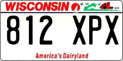 WI license plate 812XPX