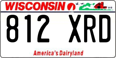 WI license plate 812XRD