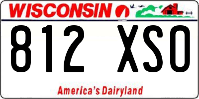 WI license plate 812XSO
