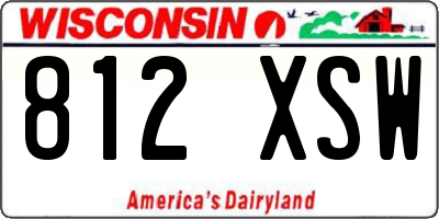 WI license plate 812XSW
