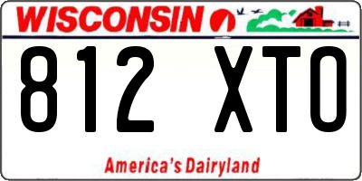 WI license plate 812XTO