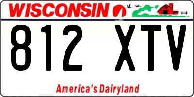 WI license plate 812XTV