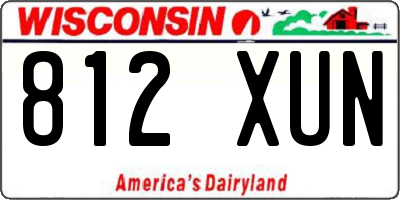 WI license plate 812XUN