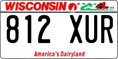WI license plate 812XUR