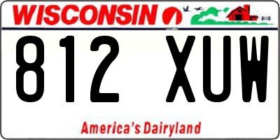 WI license plate 812XUW