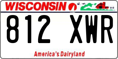 WI license plate 812XWR